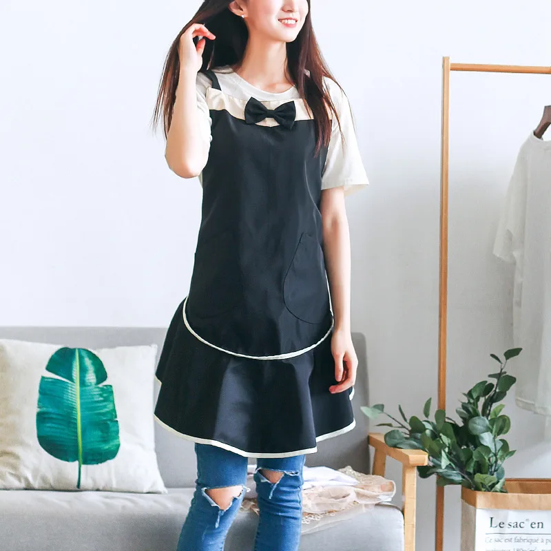 新しい和風スカート防水エプロンガーデニングフラワーショップ美容ネイルアート作業服リボンホームよだれかけH1