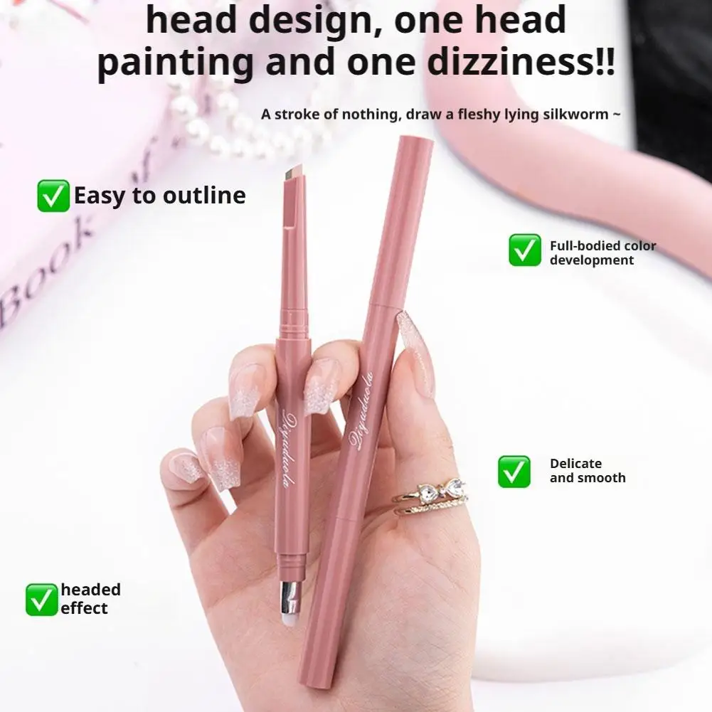 2in1 Double spelling construction eye bags pen for daily makeup brighten contour natural 3D finish waterproof smudge resistant