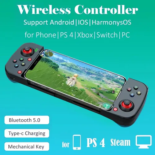 Controlador de juego extensible 5,0 BT inalámbrico para teléfono móvil Android IOS Gamepad Joystick comer pollo Gamepad para PS4 Switch PC
