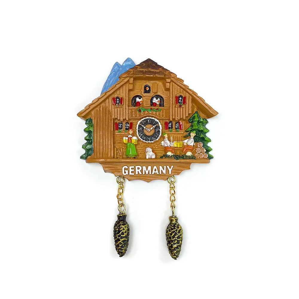 Cuckoo Clock Germany Resin Fridge Magnet - 3D stereoscopic home decoration fridge magnet, tourist souvenir, strong magnet