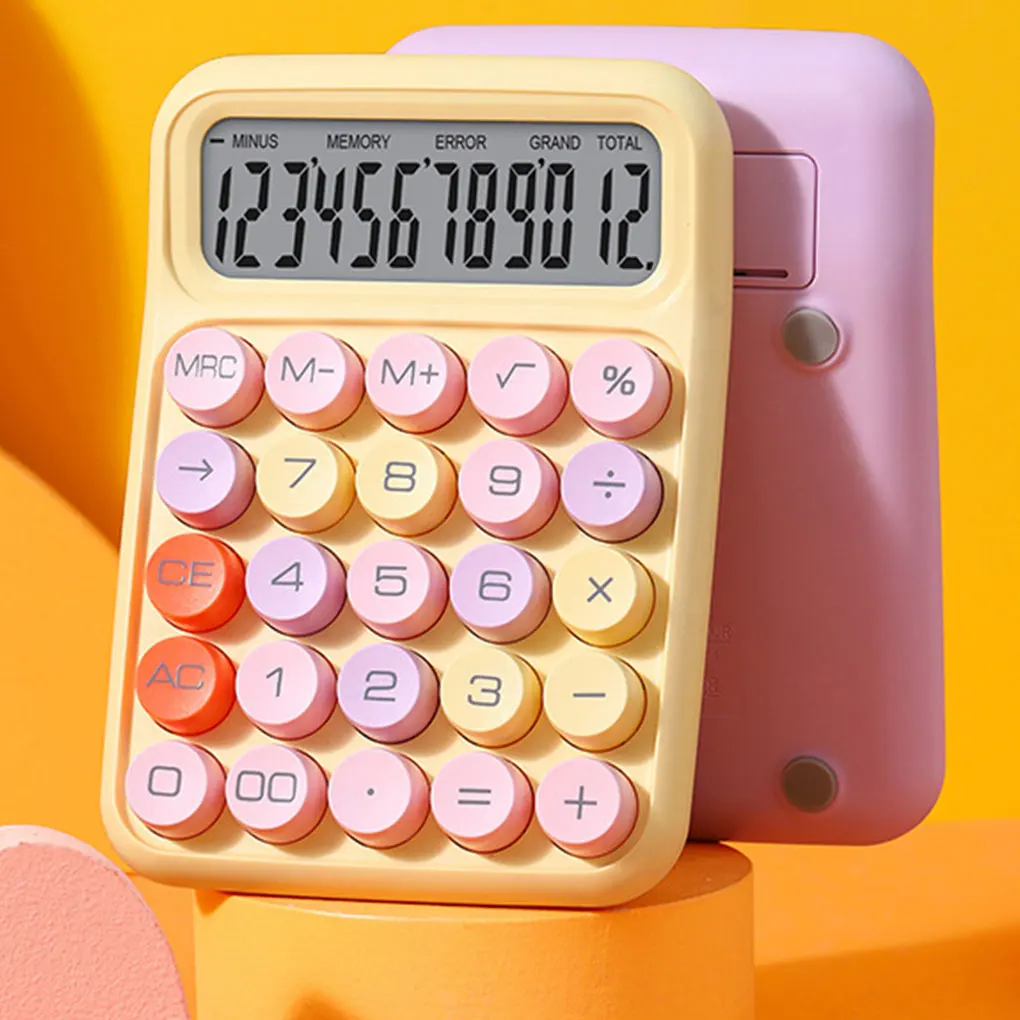 ABS Portable Calculator For Office - Efficient And Accurate Time-saving Accounting Calculator Lilac Purple