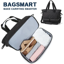 Bolsas de viaje con compartimento para zapatos para mujer, bolso de mano impermeable, equipaje de viaje, gran capacidad, 39L