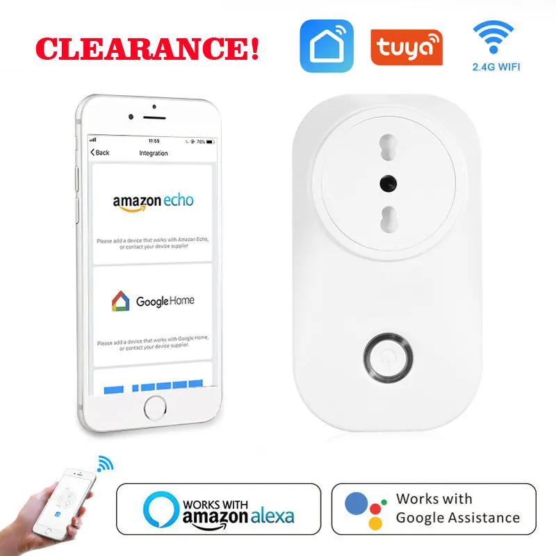 Clearance Italy Smart Plug Wifi Socket Plug IT CL 16A Power Monitor Voice Control Works With Alexa Google Home Tuya Smart Life