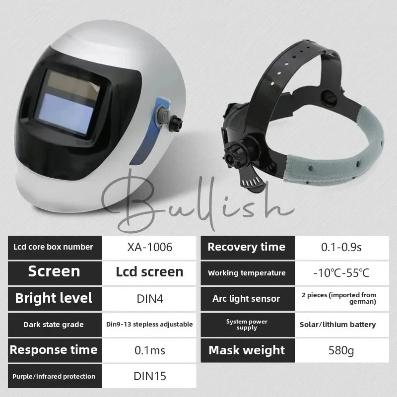 Welding mask Automatic dimming protective cover cap Full face Lightweight head-mounted special for argon arc