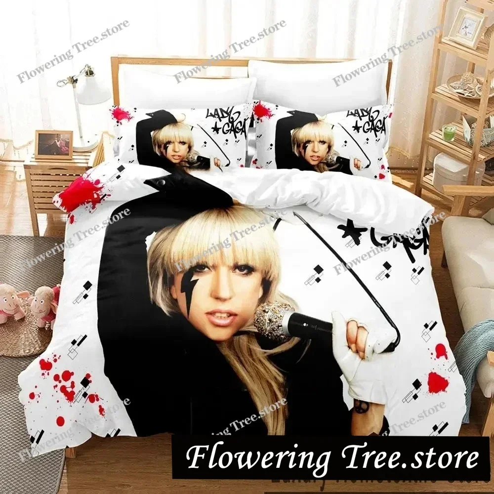 

3D Print Lady Gaga Bedding Set Boys Girls Twin Queen King Size Duvet Cover Pillowcase Bed boys Adult Home Textileextile
