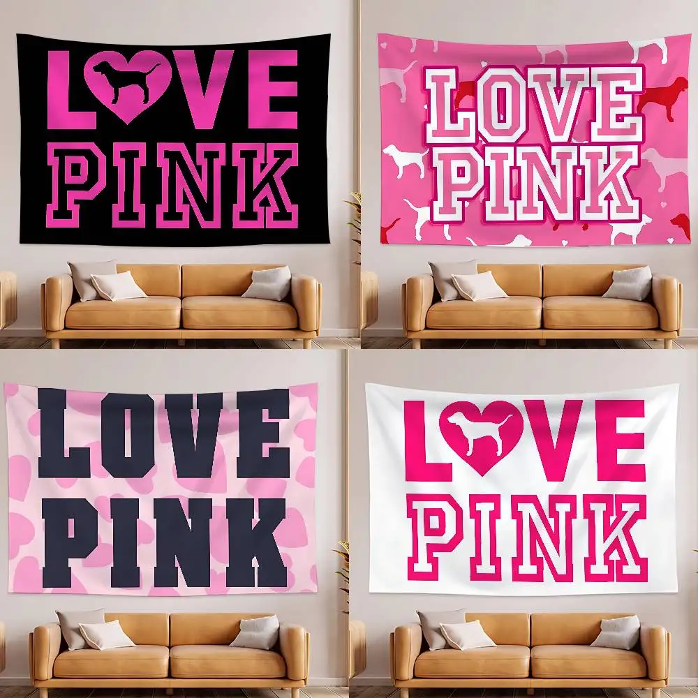 Dekoration Hintergrund Tuch LIEBE ROSA Rosa Tapisserie Wandbehang Tapisserie Art Deco Decke Vorhang Hängen Zu Hause Schlafzimmer Li