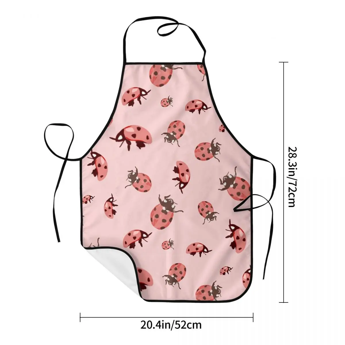 Cute Ladybug Pattern Whimsical Insect Aprons Chef Cooking Tablier Bib Kitchen Cleaning Pinafore for Women Men Gardening