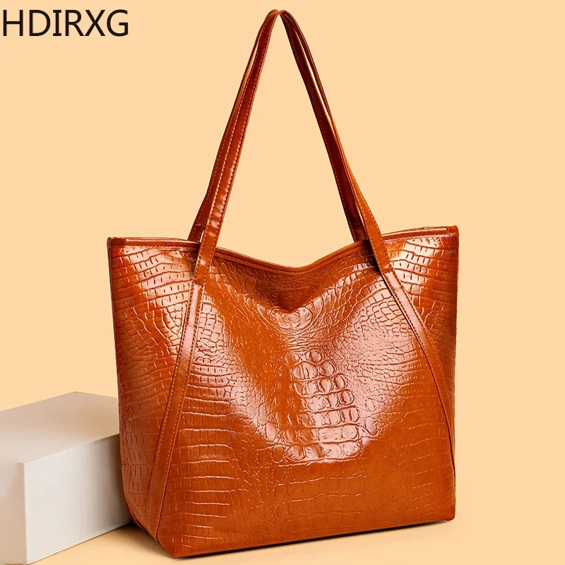 Bolso de hombro de gran capacidad para mujer, bolso de mano de PU para viajes, bolsos de mano casuales con cremallera, moda de otoño, compras que combinan con todo