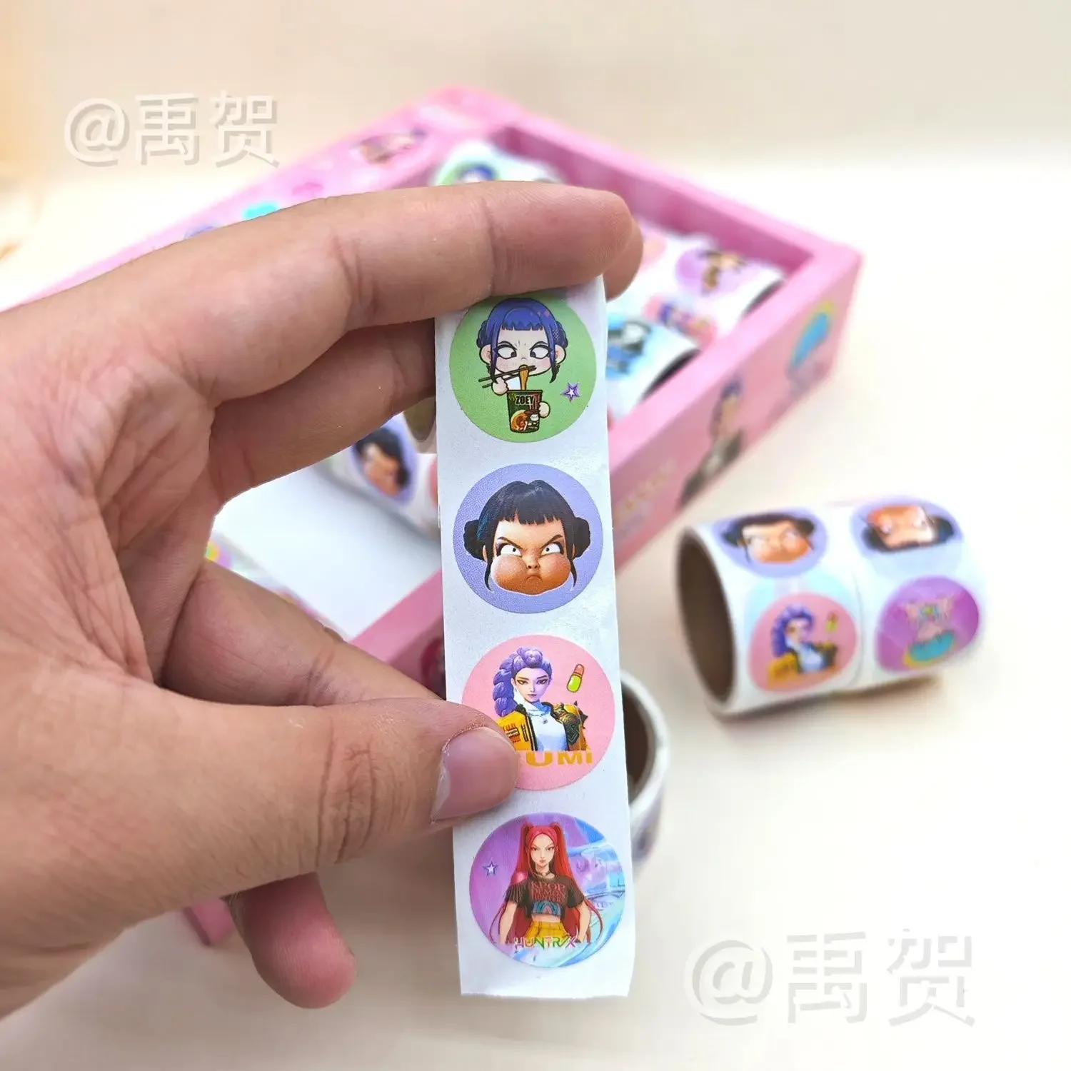 

Kpop Demon Hunters 2025 Stickers, 20PCS Korean Cute Sticker Roll for Fans, DIY Scrapbook, Notebook, Planner Decoration