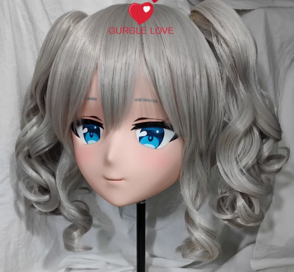 (GLb0348)Customize Character Female Girl Resin Half Head Crossdress Cosplay Japanese Anime Role Kigurumi Mask With Eyes And Wig