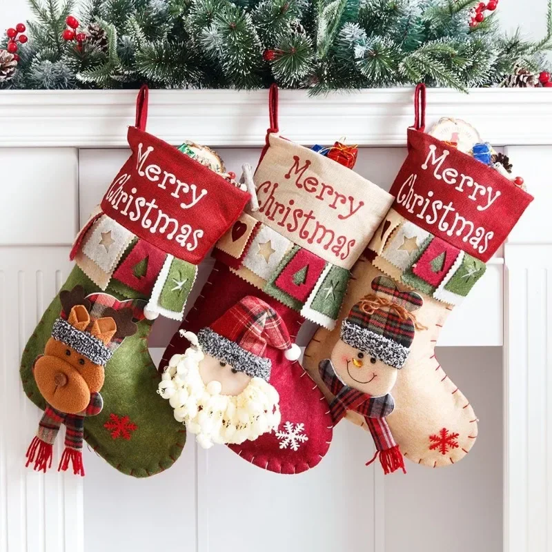 

Large Christmas Socks Gift Bags Children's Candy Bags Christmas Decorations Home Kindergarten Scene Decoration Atmosphere