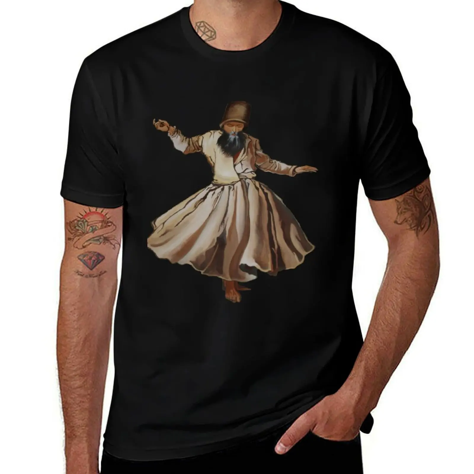 

Conveying The Spiritual Calling Dervish Cut Out T-Shirt Trendy Print Short Sleeve T-Shirt