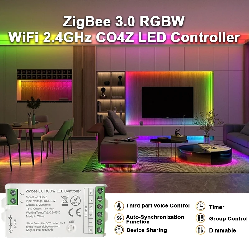 Zigbee 3.0 WiFi LED Controller Einfarbig RGB CCT RGBW LED Streifen Tuya Gateway Hue Bridge Smart Things Sprachsteuerung DC5V-24V