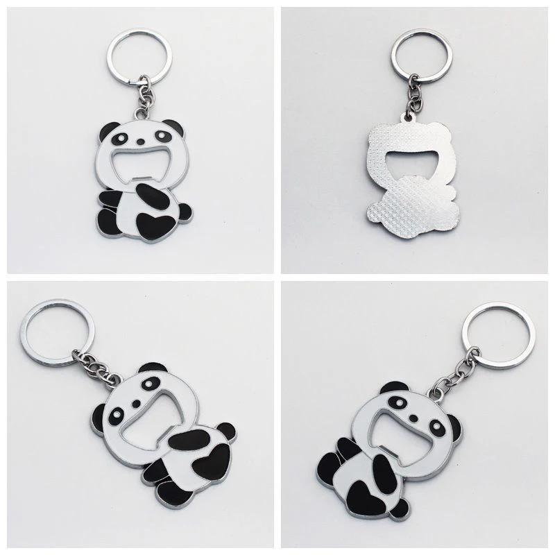 Portachiavi New Fashion Panda Key Mini portachiavi apribottiglie per birra a forma di animale in metallo