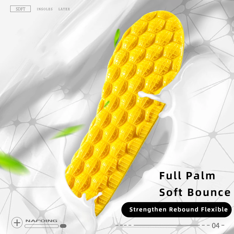 4D นวดรองเท้า Insoles Super Soft Latex กีฬาพื้นรองเท้าสําหรับฟุตตะกร้ารองเท้า Arch Support Orthopedic Inserts Unisex