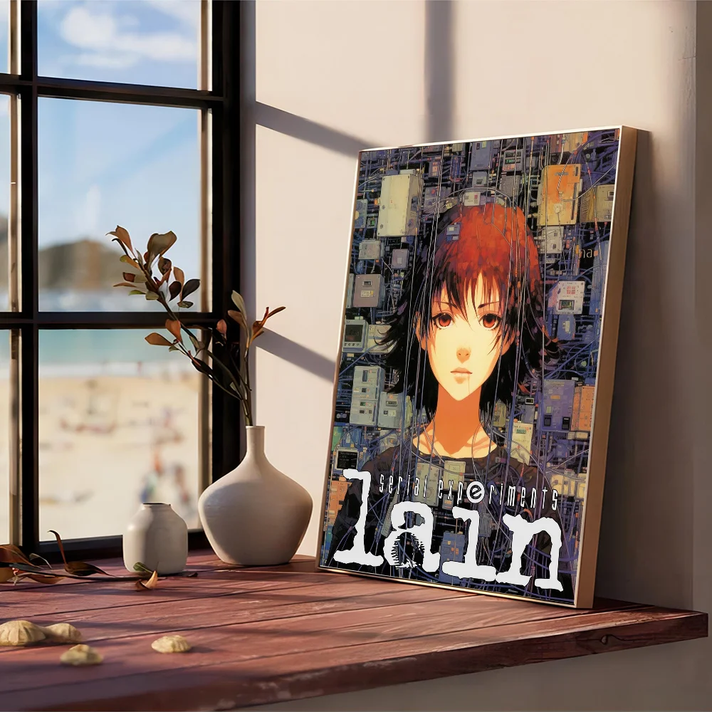 Japan Anime Lain Movie Sticky Posters Vintage Room Bar Cafe Decor Nordic Home Decor