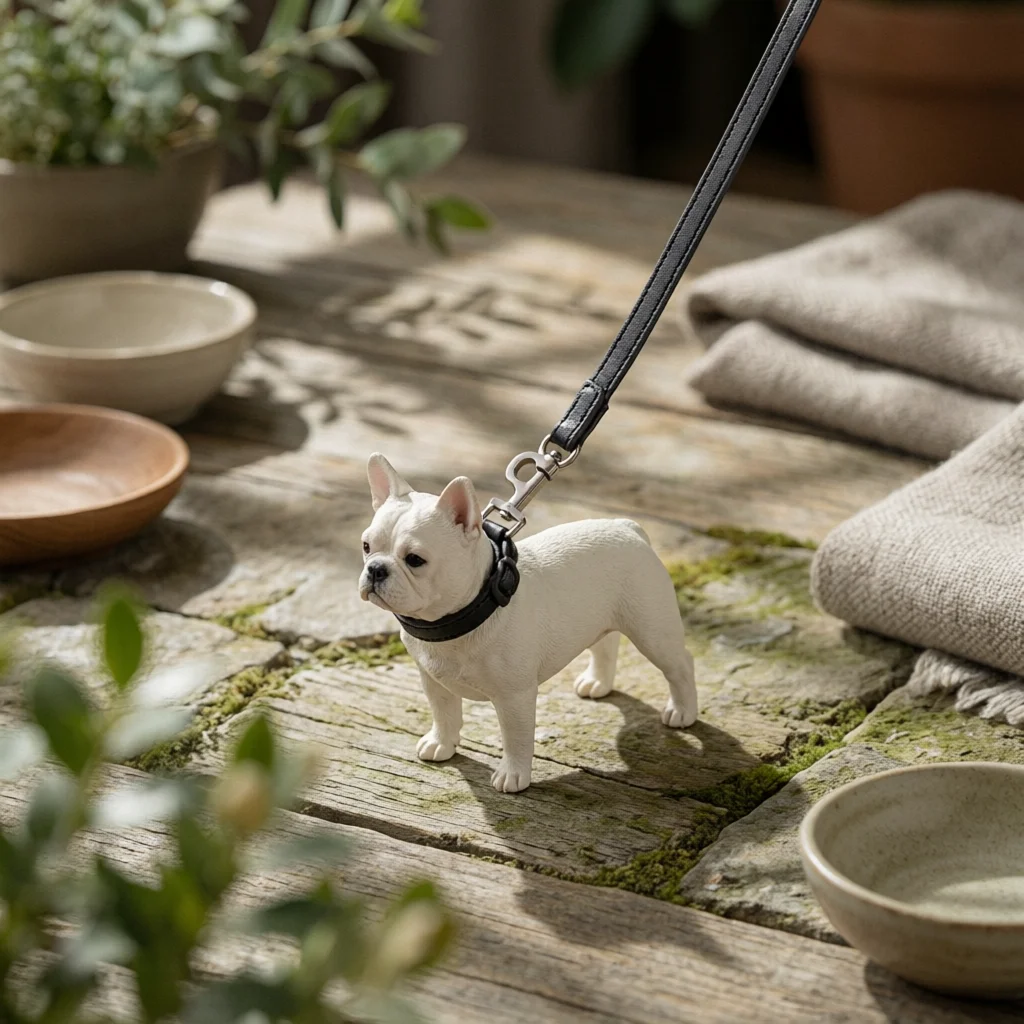 Dog and Leash Model 1/64 Scale Miniature Scene Model Miniature Scene Figure Compact Standing Pose for Dioramas