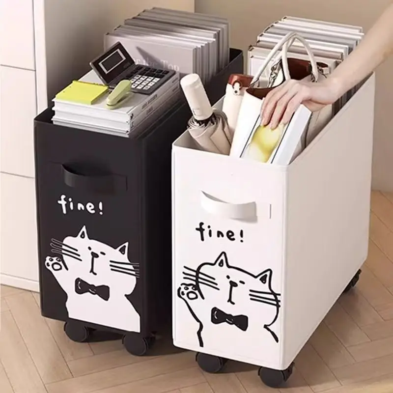 Woven Rolling Storage Basket with Wheels, Large Capacity Yoga Mat Organizer for Under Desk, Office & Study Room