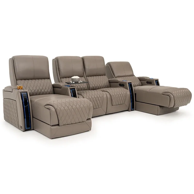 Leather home theater living room VIP sofa first layer cowhide sofa first class space multi-function cabin electric