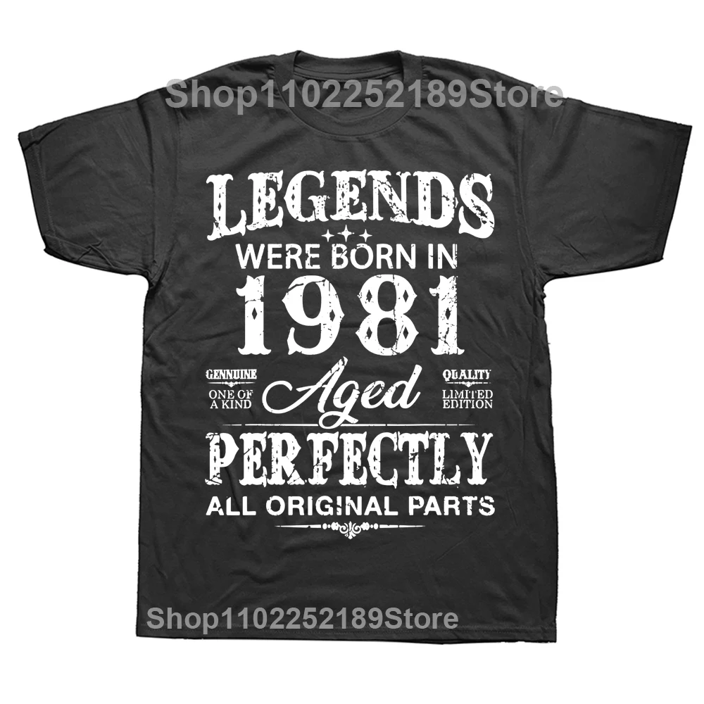 Vintage 1981 Funny 43 Years Old Birthday Party Men T Shirts Limited Edition Retro Graphic Father Dad Tee Cotton Classic T-shirts