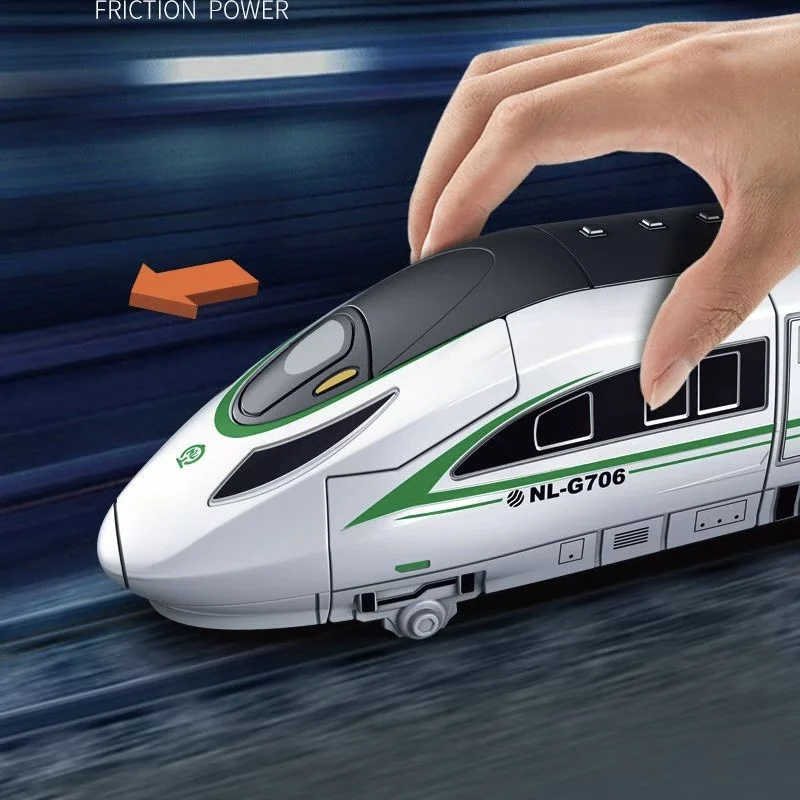 Toy inertia manual deformation high speed rail boy model train suitable for children's imaginative play, high quality plastic