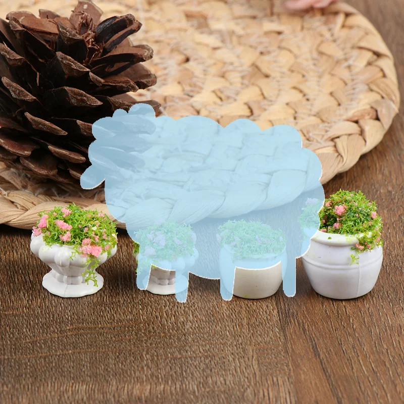 1:12 Dollhouse Mini Green Plant Potted Bonsai Miniature Flower Pot Home Scene Layout Decor Model