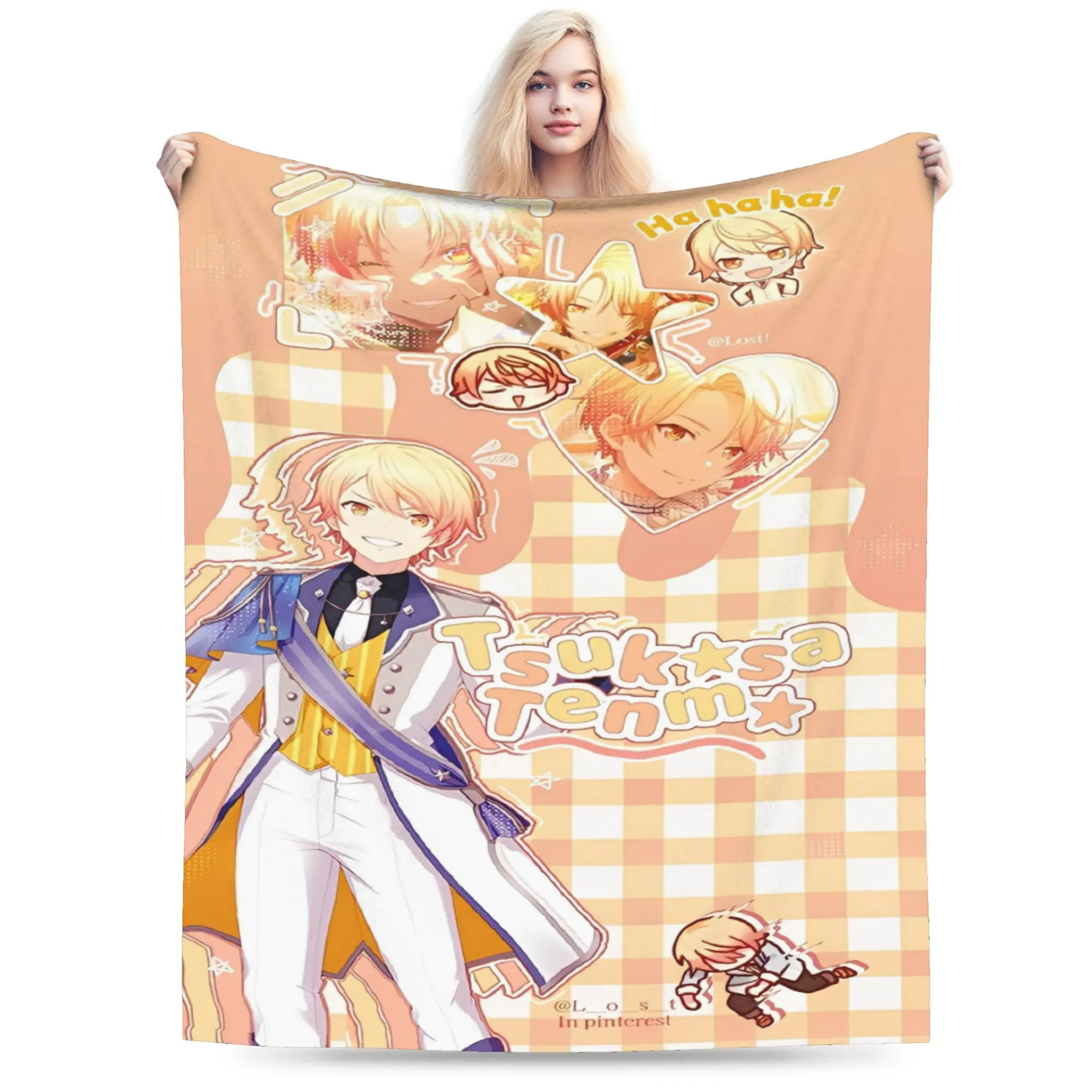 sekai tsukasa tenma Blanket Fleece  Cozy Super Soft Throw Blankets for Sofa Quilt