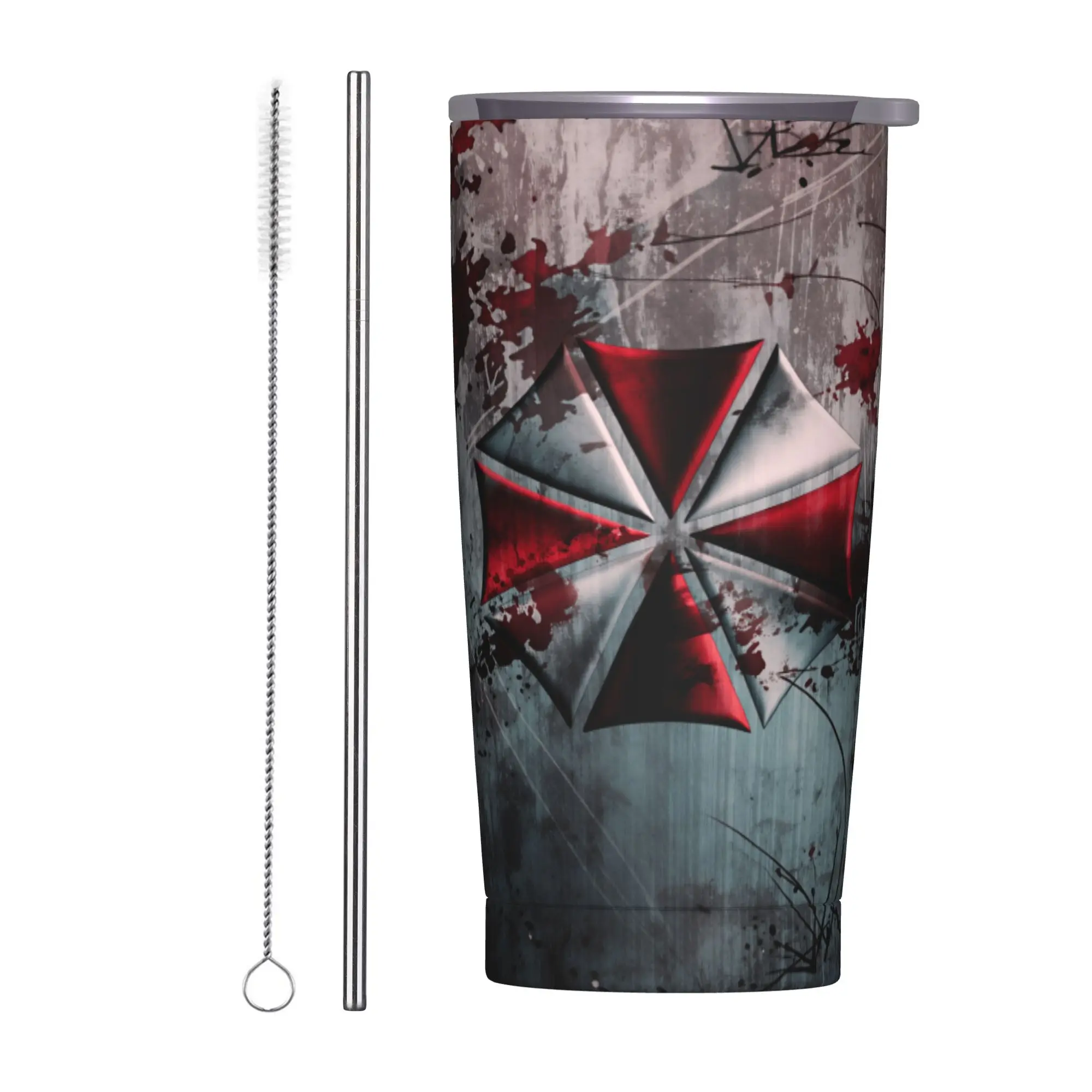 Residents Evils Stainless Steel Tumbler  Beach Coffee Mug With Straws and Lid 20oz Mugs Cup Cold Drink Water Bottle