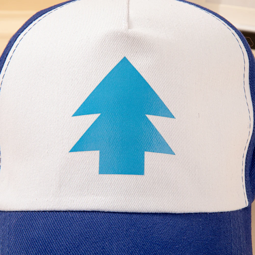 Anime Gravity Falls Dipper Pines Blue Pine Tree Print Trucker-Mütze für Herren und Damen, Cartoon-Cosplay, verstellbare Baseballkappe für den Außenbereich – Detail 8