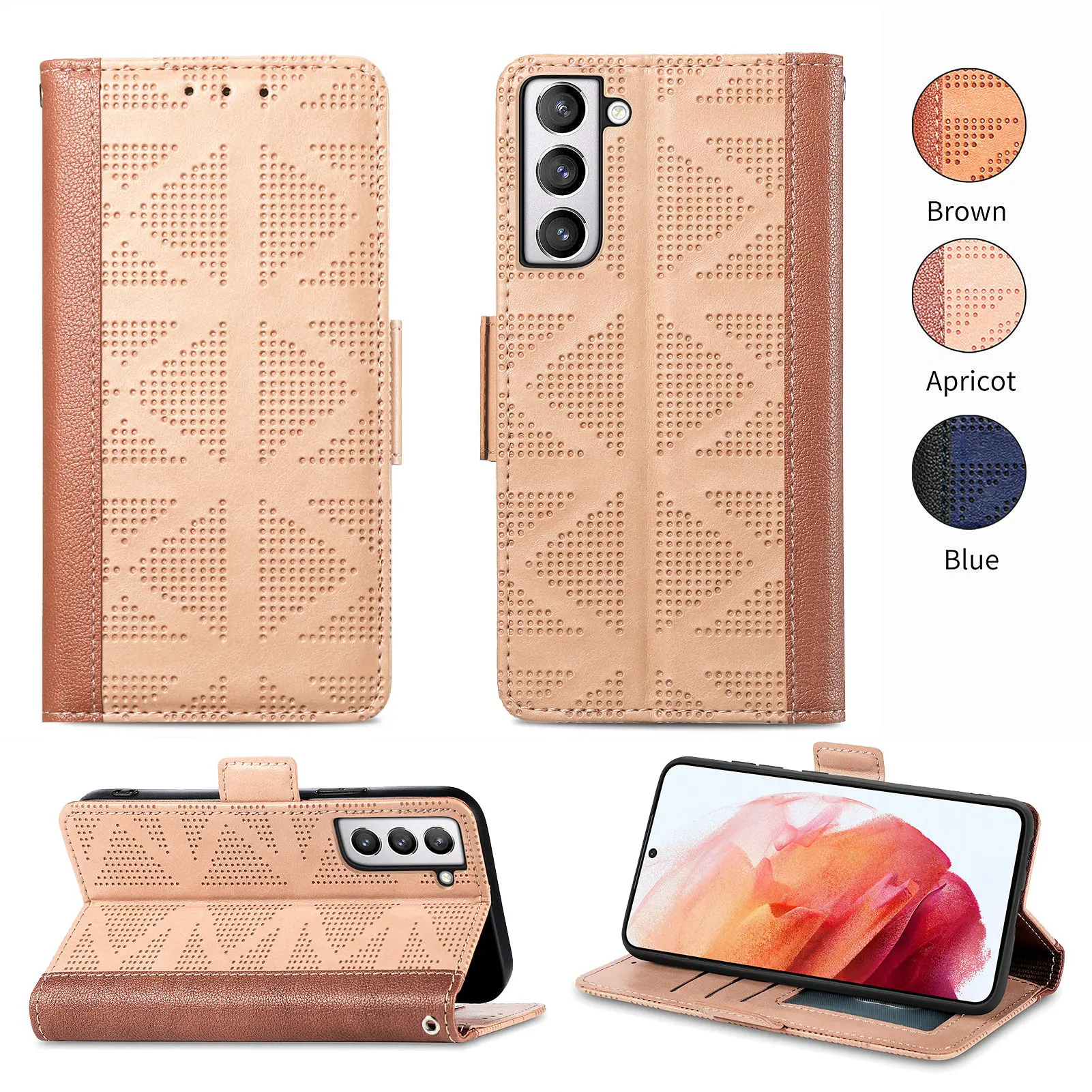 Business Flip Leather Card Slot Cover Case for Samsung Galaxy S22 Ultra S22ultra 5G S22 Plus S21 FE S20 S 22 Fashion Stand Cases