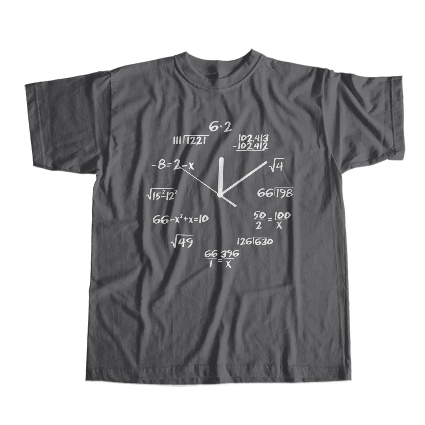 THE COOLMIND 100% cotton funny math clock print men T shirt casual loose funny men t shirt cool t-shirt men tee shirts tops