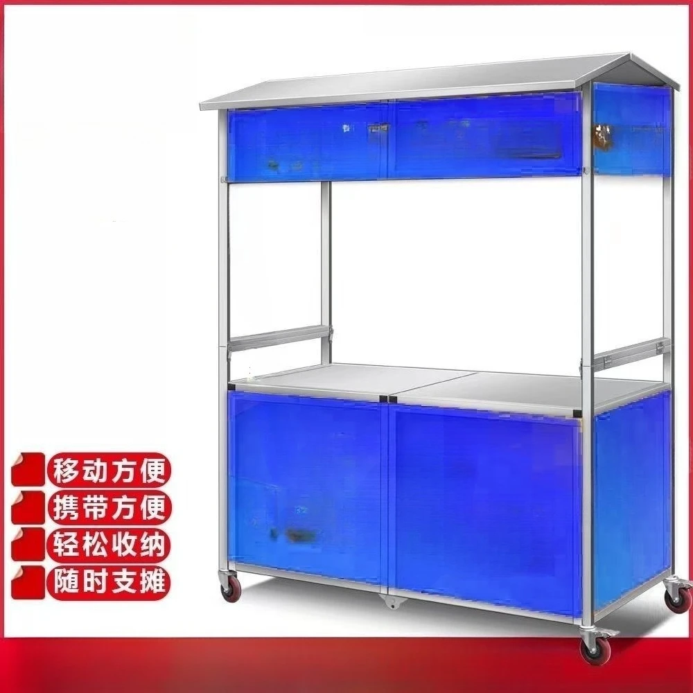 Night market stall trolley foldable stainless steel hand push folding portable