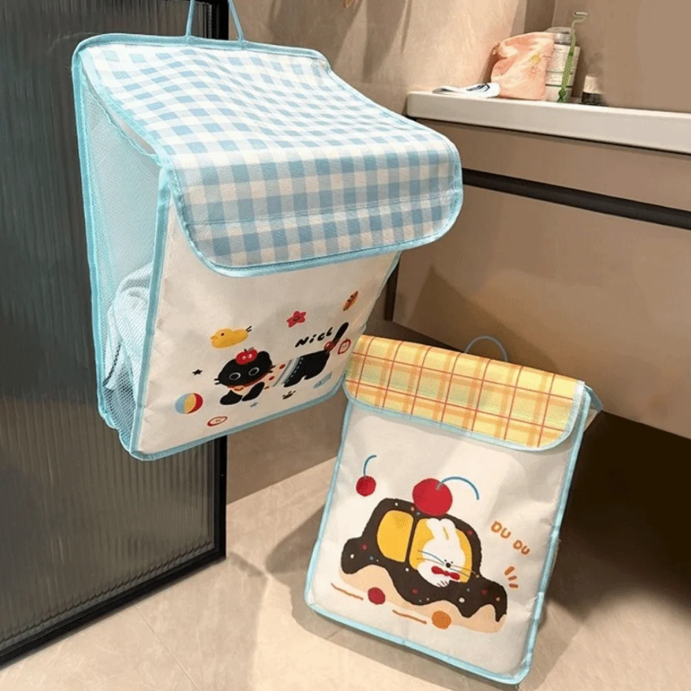 

Non-woven Fabric Dirty Clothes Basket Large Capacity Folding Dirty Clothes Storage Bag Dust-proof Wall Mounted Clothes Organizer