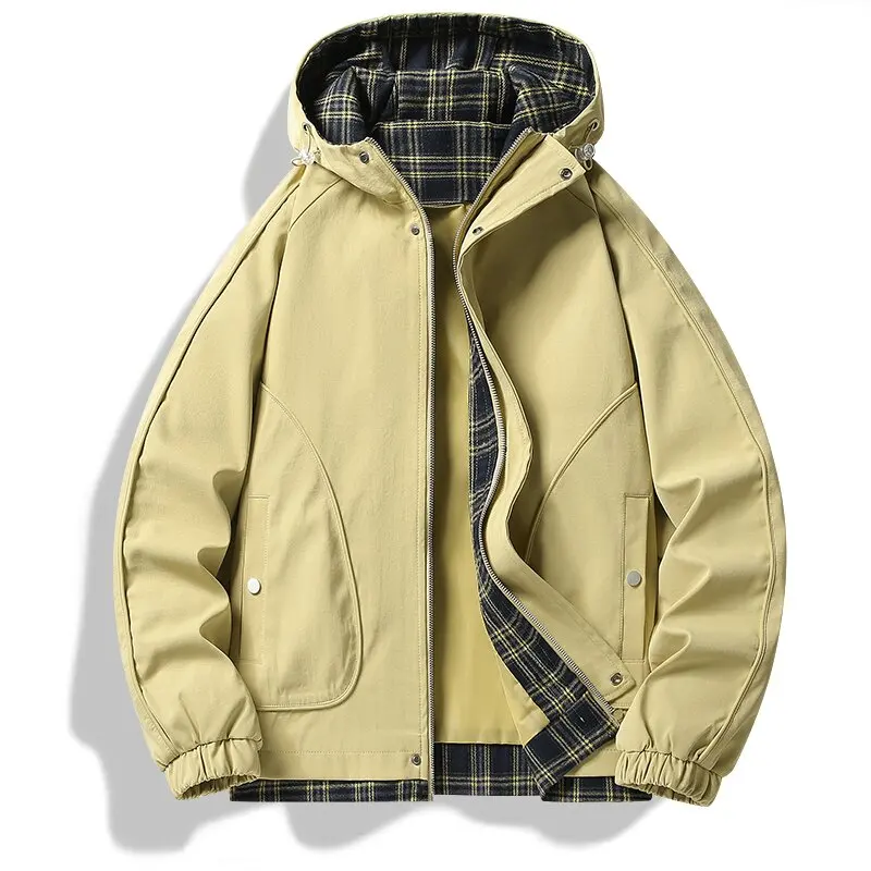 

Autumn and Spring New Fashion Trend American Vintage Hooded Workwear Jacket Men's Casual Loose Sports Comfortable Plus Size Coat