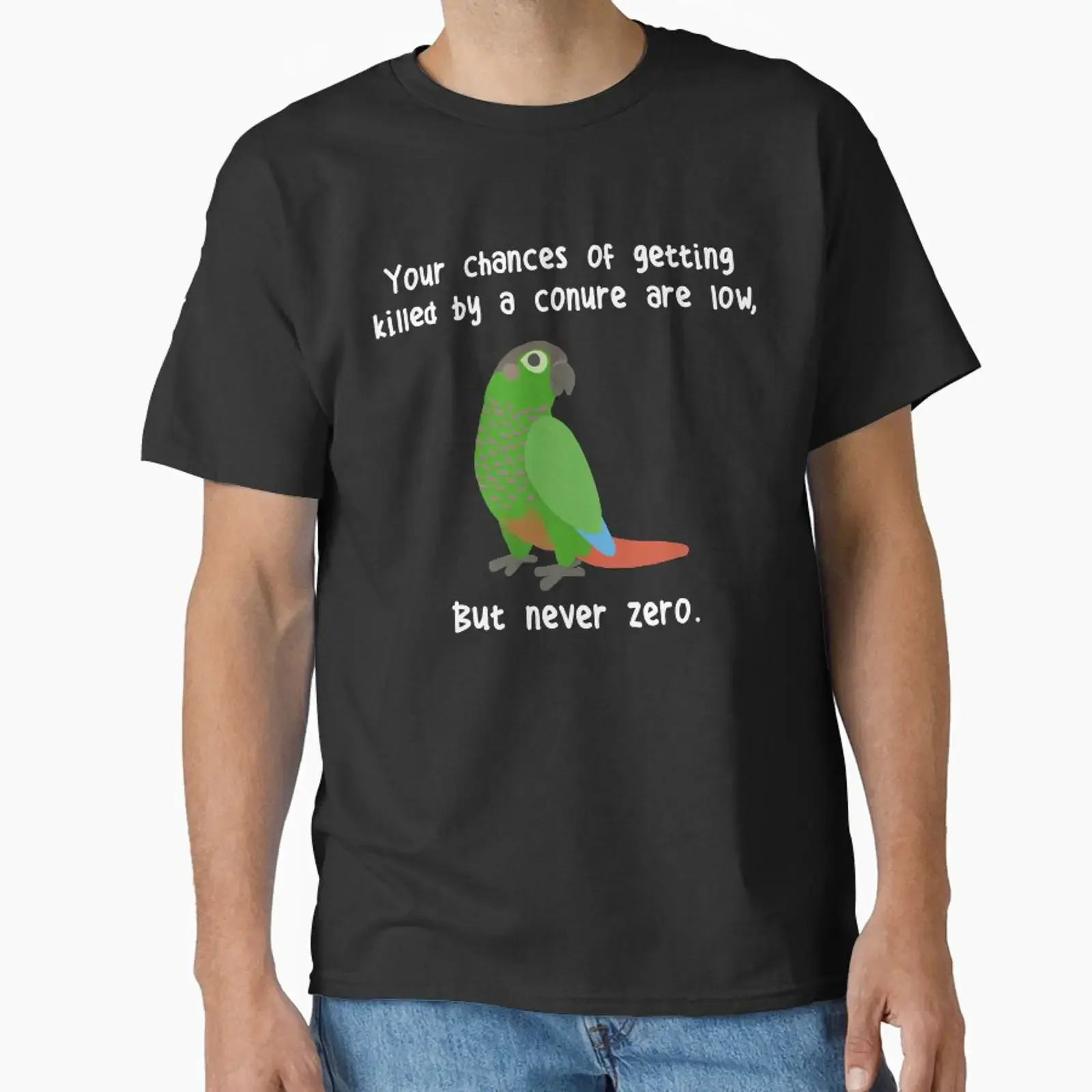 Greencheek Conure Never Zero Classic T Shirt vintage Washed Versatile homme Casual Stylish Comfortable designer clothes graphic
