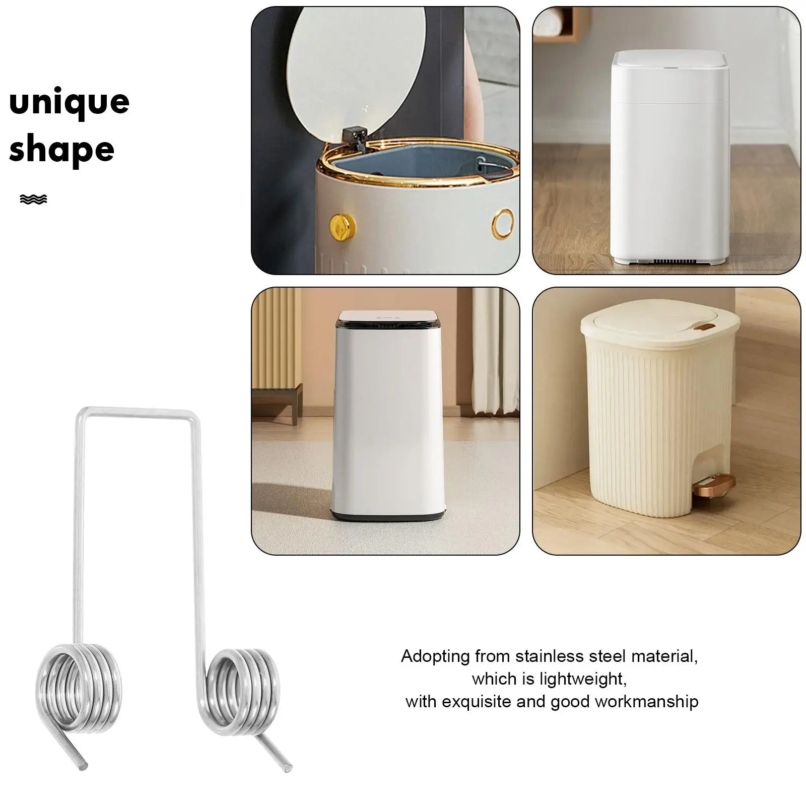 

6pcs Can Lid Torsional Spring Rubbish Bucket Spring Replacement Spring Bucket Lid Spring Sturdy Torsional Spring Rubbish Bucket