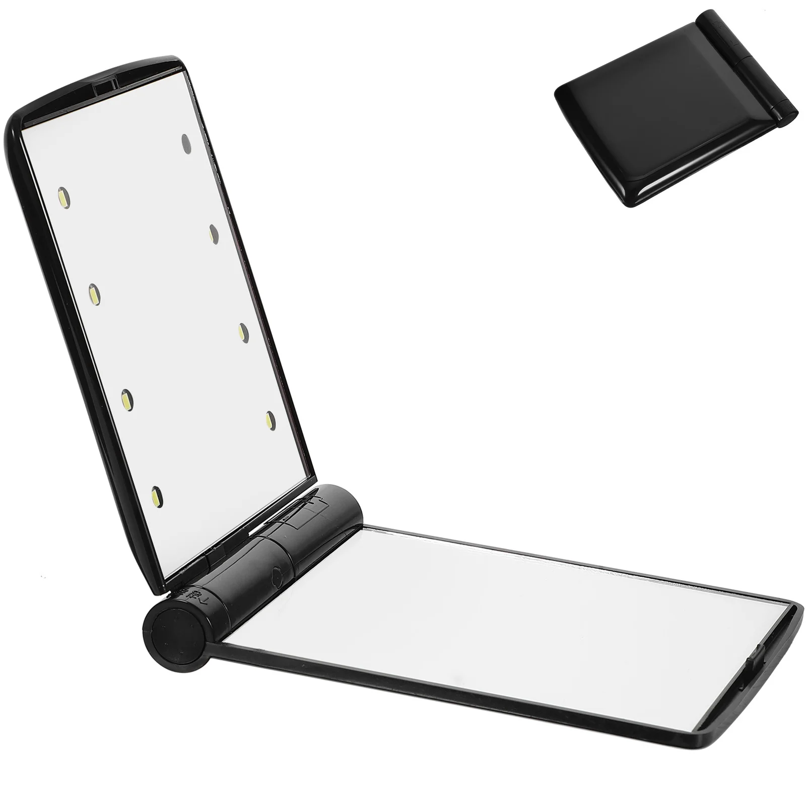 مرآة سفر محمولة قابلة للطي للمكياج بإضاءة LED للنساء، مرآة مدمجة بجيب صغير على الوجهين #2