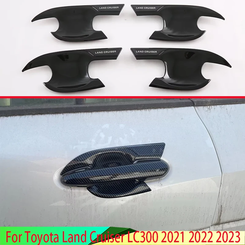 For Toyota Land Cruiser LC300 2021 2022 2023 ABS Chrome Door Handle Bowl Cover Cup Cavity Trim Insert Catch Molding Garnish