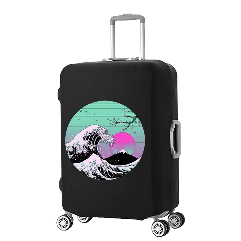 Ukiyo-e Pattern Thicker Protective Cover Luggage Cover  Elastic Luggage Cover Anti-scratch Protective Cover Travel Accessories