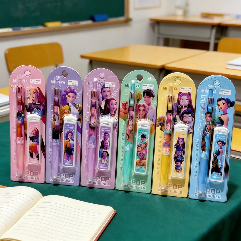 مجموعة أقلام رصاص ميكانيكية من Kpop Demon مقاس 0.5 مم، أقلام رصاص أوتوماتيكية كرتونية لطيفة، مستلزمات مكتبية مدرسية، محطة هدايا للأطفال