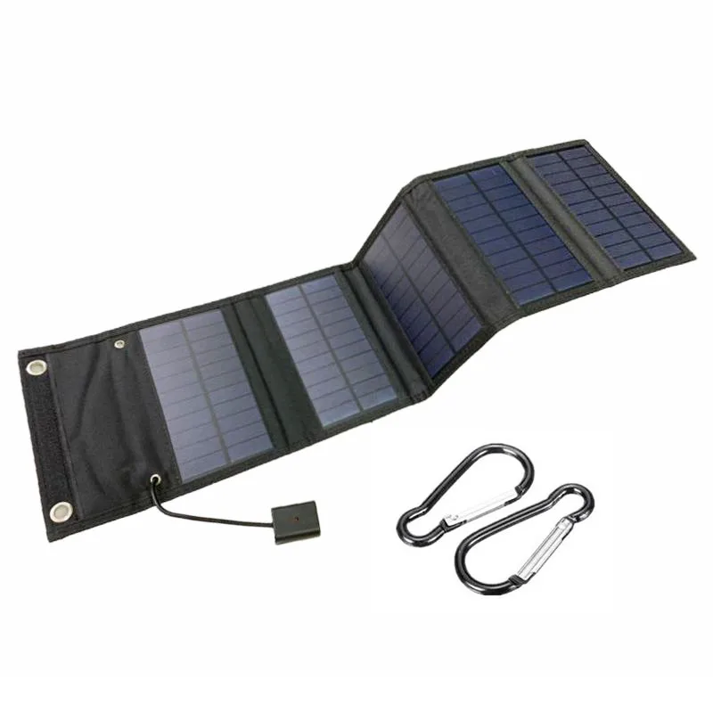 Panel de energía Solar plegable para exteriores, cargador portátil resistente al agua, USB, 5V, 70W, para acampada y senderismo