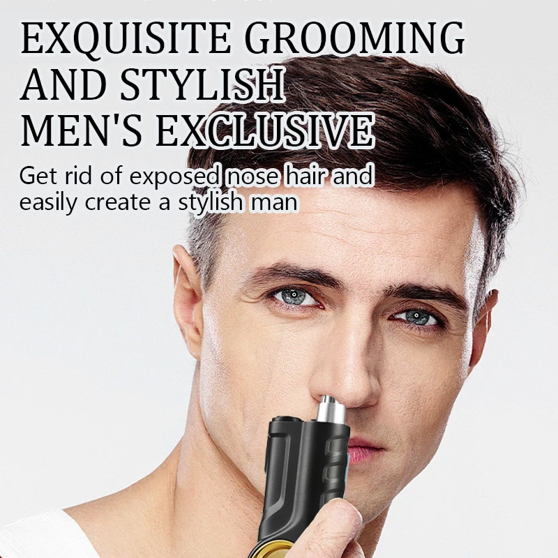 Nose Hair Trimmer USB Rechargeable Ear and Nose Hair Trimmer Male and Female Nose Hair Shaver Washing Blade