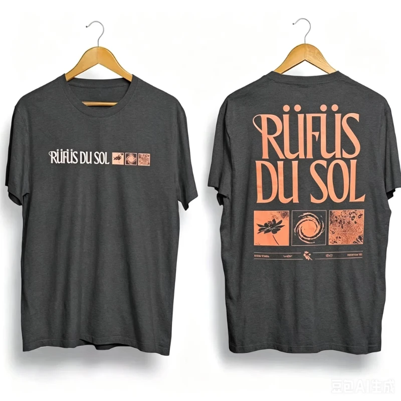 American Vintage Rufus Du Sol 2026 Konzert-Shirt Unisex Sommer Neue Streetwear Herren- und Damen-T-Shirt Bequem – Detail 5