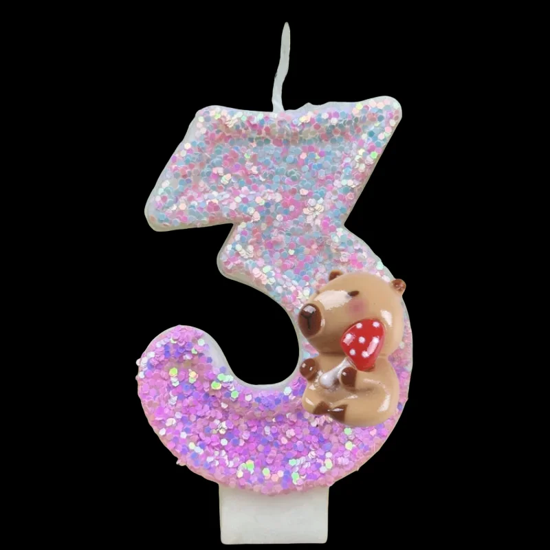 Vela de 0-9 dígitos, nueva decoración bonita para tarta de cumpleaños de Capibara, Baby Shower, género, revelación, suministros para fiesta de aniversario, regalo