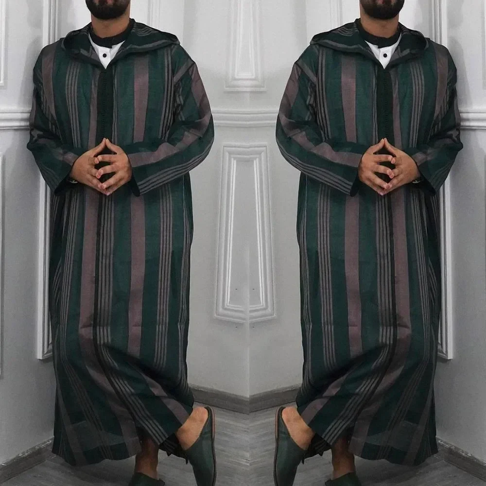 Roupas masculinas robe verão thobe com decote em v árabe vintage caftan jubba kaftan manga longa masculino kaftan muçulmano retalhos