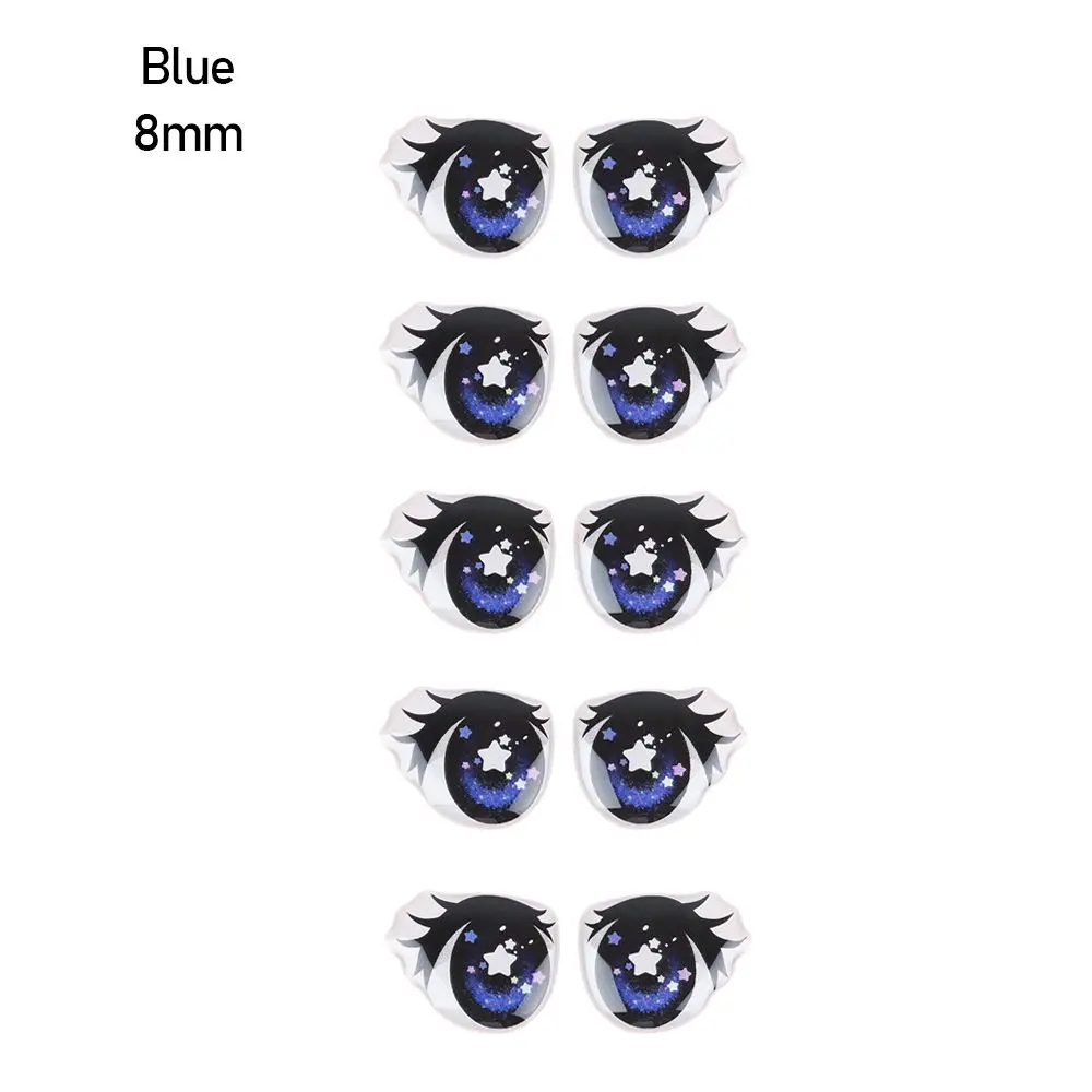 

5 Pair New Decals Long eyelashes 8mm/10mm/12mm/15mm Anime Figurine Doll Eye Chips Paper Face Organ Paster Cartoon Eyes Stickers