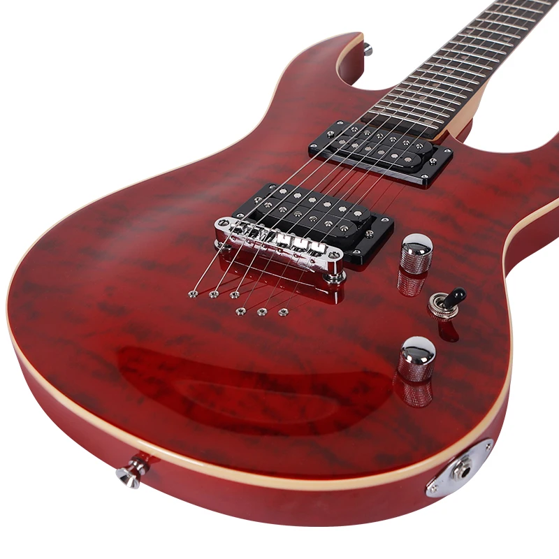 

Electric Guitar D-170 6 String Okoume Body Canadian Maple Neck String Through Body Bridge Professional Musical Instrument