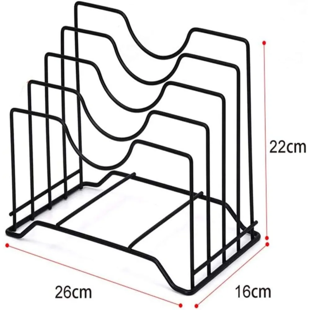 Pot Lid Rack Holder，Storage Pan Plate Rack Chopping Board Organizer Kitchen Bakeware Pan Lid Cover