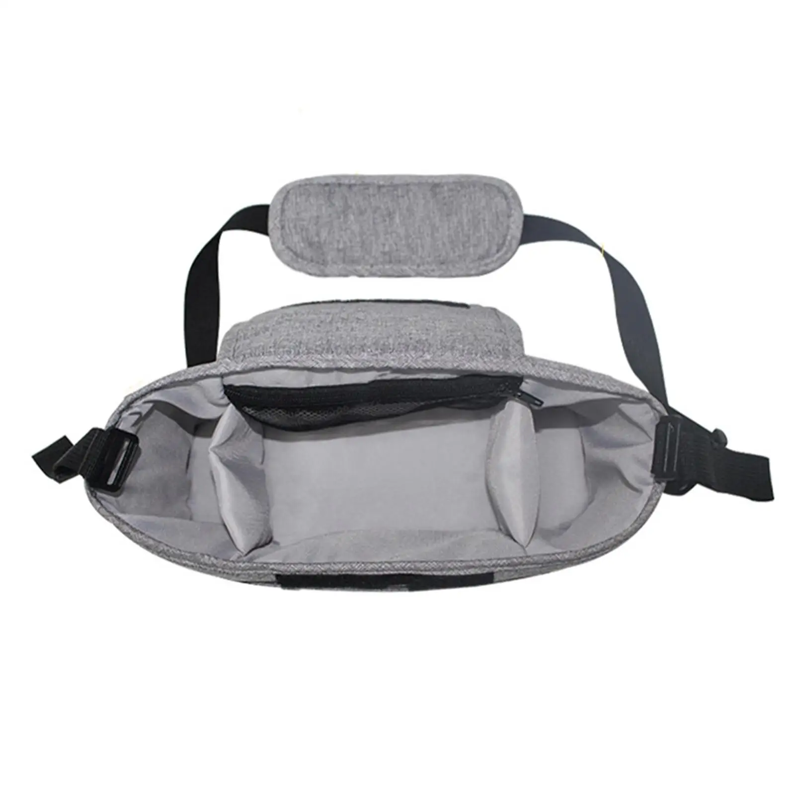 Durable Linen Baby Stroller Caddy with Large Storage Space and Two Bottle Holders for Toddler Essentials