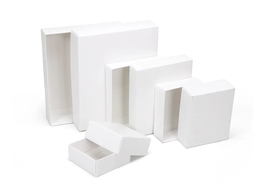 

White Custom Kraft Craft Paper Box Carton Lid Chocolate Handmade Packing Wedding Party Favor Gift Paper Box 100pcs/lot